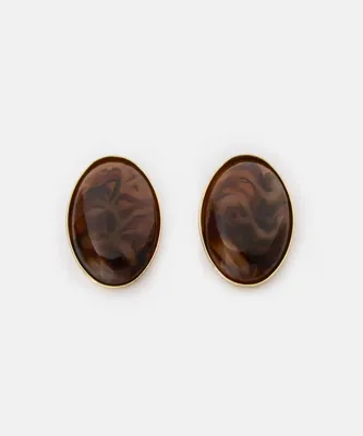 İpekyol Oval reçine küpe