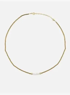 Linya Jewellery Lyris İncili Hematit Taşlı Kolye