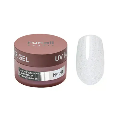 RUNAIL Runail Parıltılı Süt Beyaz Expert Protez Tırnak Jeli Kamuflaj Shimmer UV Gel 50Gr. 131