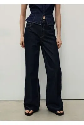 MANGO Woman Danila wideleg yüksek belli jean pantolon