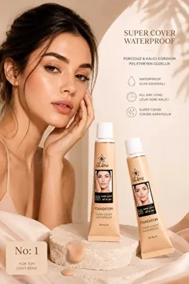 VitaMood Yaşam Blera BB Foundation No:1 Açık Ton Light Beige Süper Kapatıcı Suya Dayanıklı Fondöten 25 ml