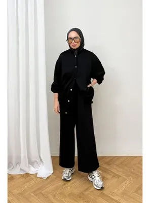 Melike Tatar Çıtçıtlı Modal Takım 68-6615 SİYAH