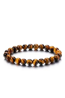NBS Beautiful Naturel Stones Kaplan Gözü Doğal Taş Bileklik ( güç , cesaret , yenilik )