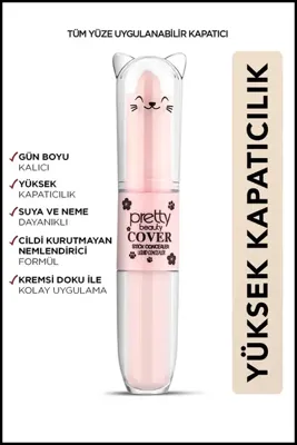 Pretty Beauty Likit Fırçalı - Stıck Göz Altı Kapatıcısı Concealer 2in1