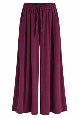 Laluvia Mürdüm Beli Lastikli Modal Pantolon - 3322