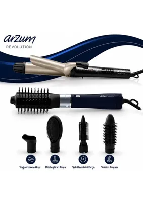 Arzum Lisa Xl Saç Maşası ve Arzum Revolution Hava Üflemeli Saç Şekillendirici Seti Profesyonel Saç Düzleştirme ve Bukle Yapma Çok Fonksiyonlu