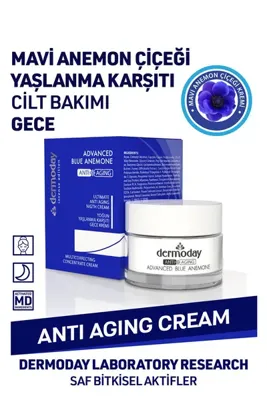 Dermoday Blue Anemone Night Mavi Anemon Çiçeği Gece Kremi