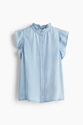 H&M Fırfırlı Kot Bluz