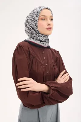Silk Home Olinda Eşarp Yonca Desen Kırık Beyaz 90x90