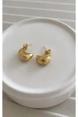 GOSEA Paslanmaz Çelik Gold Dokulu Mini Küpe | Kararma ve Solma Yapmaz | Günlük Şık Minimal Kadın Küpe
