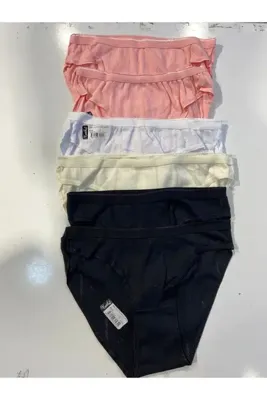 Tutku 6'lı Paket Kadın Jakarlı Karışık Renk %100 Pamuk Külot