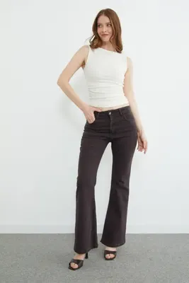 Fulla Moda Yüksek Bel Flare Jean