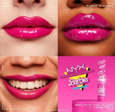 NYX Professional Makeup Barbie Butter Gloss Dudak Parlatıcısı, It's a Barbie Party, Pembe