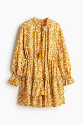 H&M Farbalalı ve Kuşaklı Elbise