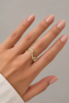 Leo'Stone Yeni Sezon Kraliçe Taç Tasarım Model Zirkon Taşlı Ayarlanabilir Kadın Çelik Yüzük Gold Kararmaz
