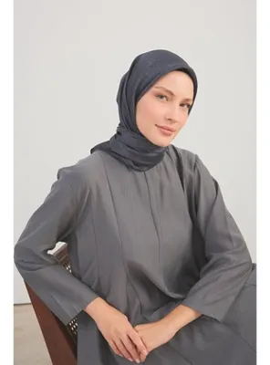 Silk Home Shiny Eşarp Monogram Antrasit