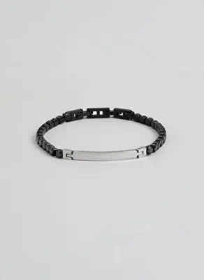 So Chic Siyah Taşlı 19 Cm Çelik Erkek Bileklik