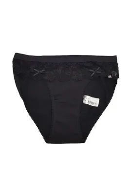 Tutku Kadın Siyah Funda Bikini 3'lü Paket Külot