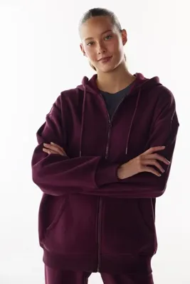 Penti Bordo Şardonlu Fermuarlı Kapüşonlu Sweatshirt