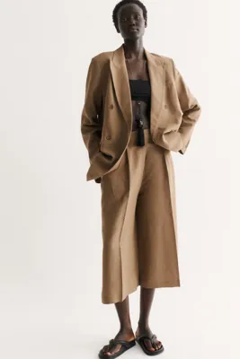 H&M Keten Karışımlı Şık Culotte Pantolon