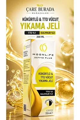 Çare Burada Moonlife - Kükürtlü & TTO Vücut Yıkama Jeli 200 Ml (%1 TTO & %3 Sülfür)