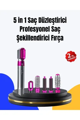BİN1ÇEŞİT 5 Parça Saç Şekillendirme Seti Düzleştirme Dalga ve Bukle Yapma