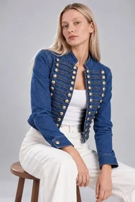 shop Kadın Düğme Detay Napolyon Ceket
