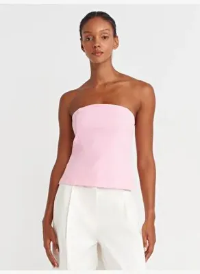 Dilvin 50880 Straplez Peplum Top