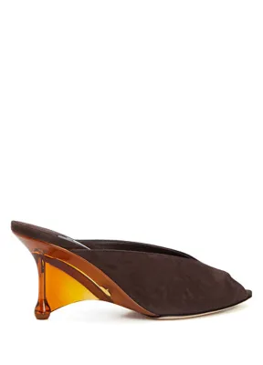 Jimmy Choo Glace Koyu Kahverengi Kadın Süet Terlik
