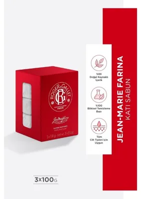 Roger&Gallet Jean Marie Farina Bitkisel, Doğal, Canlandırıcı, Aromatik Sabun 3x100g