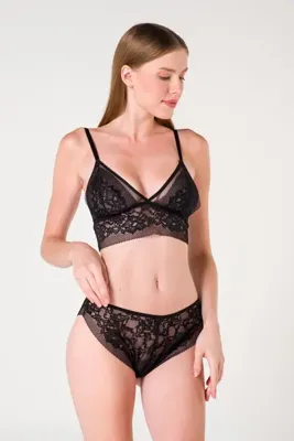 Top Step Kapsız Dantelli Bralet Sütyen Takımı