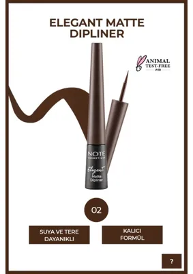 Note Cosmetics Elegant Matte Dipliner Waterproof Suya Dayanıklı - 02 Coffee Brown - Kahverengi