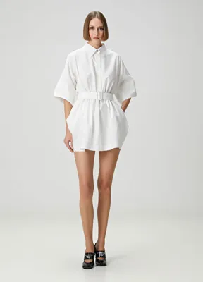 Givenchy Beyaz Mini Gömlek Elbise