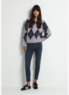 Colins High Rise Super Skinny Fit   Kadın Mid İndigo Denim Jean Pantolon