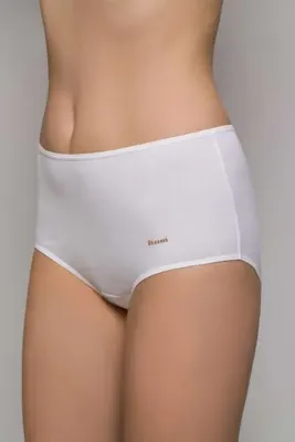 Kom Kadın Beyaz Basic Maxi 2'li Pamuklu Yüksek Bel Külot