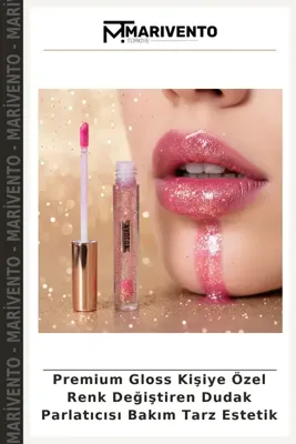Marivento Premium Gloss Kişiye Özel Renk Değiştiren Dudak Parlatıcısı Bakım Tarz Estetik