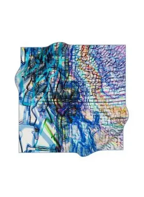 Pierre Cardin Mavi Kadın Geometrik Desen Eşarp 8861230323