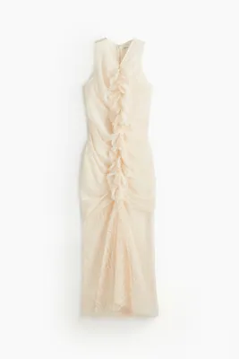 H&M Fırfırlı Dantel Elbise