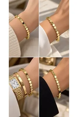 PARTEA Kadın Xuping Gold 14K Kaplama Kararmaz Papatya Bileklik