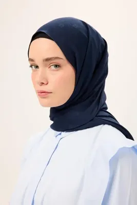 Silk Home Pamuk Polyester Liva Şal Lacivert Dokulu Nefes Alan Doğal Yapılı 90x200
