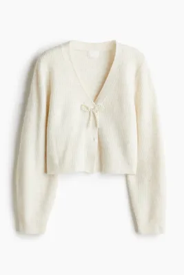 H&M Fiyonk Detaylı ve Lastik Örgülü Hırka