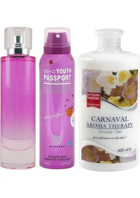 YOUTH PASSPORT Carnaval Gift Set Edp 75 ml + Deodorant 150 ml + Shower Gel 600 ml