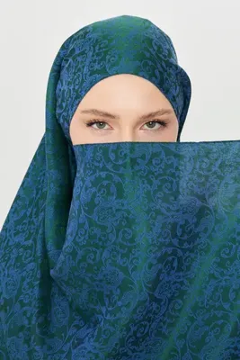 Scarf Gi Shine Bohem Jakar Şal - Mavi Yeşil