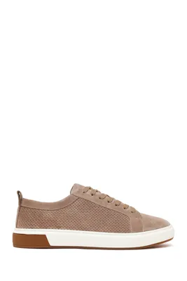 Derimod Erkek Bej Bağcıklı Süet Deri Sneaker