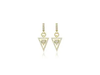Ema Jewellery Altın Taşlı Kalemli Üçgen Küpe