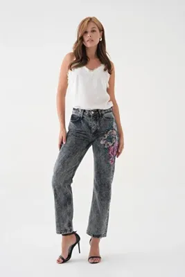 Yumey Gül Taşlı Pantolon