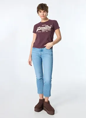 Levis 501 Crop Local Tr No Rushstraight Fit Açık Lacivert Kadın Denim Pantolon