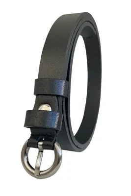 GoDeri %100 Hakiki Deri Gümüş Tokalı Siyah Çok Ince Kadın Kemeri, 1.8 Cm=çokince-07