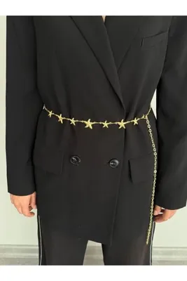 LİA KEMER DENİZ YILDIZI GOLD ZİNCİR AKSESUARLI CEKET , ELBİSE , PANTOLON , ABİYE ,VÜCUT ZİNCİRİ ,PLAJ KEMERİ