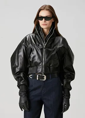 Givenchy Siyah Deri Bomber Ceket